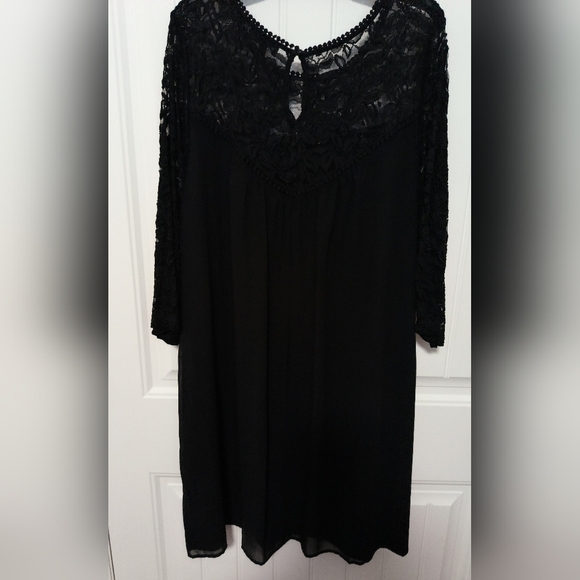 New Black Lace Midi Dress / Size 3X - Picture 1 of 6